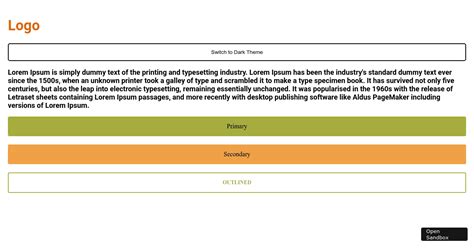 Theme Changer Codesandbox