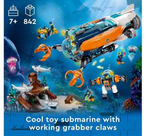 Lego City Deepsea Explorer Submarine Building Toy Set Multicolour