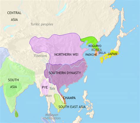 Map of China, Japan and Korea in 500 CE | TimeMaps