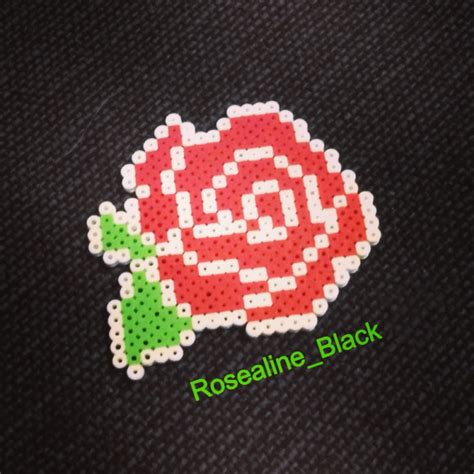 Perlerbead Rose That I Designed And Made Melty Bead Patterns Perler