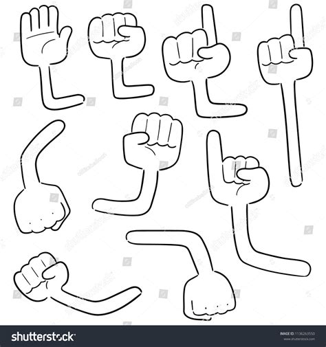 Vector Set Cartoon Arm Stock Vector Royalty Free 1136263550