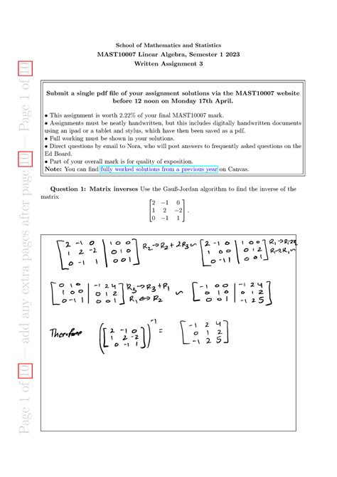 Written Assignment S School Of Mathematics And Statistics