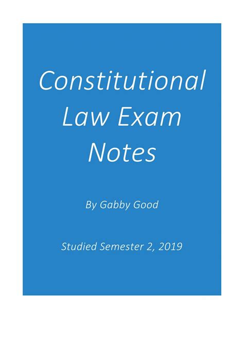 Constitutional Law Complete Exam Notes Law2111 Constitutional Law