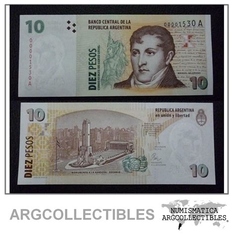 Argentina Billete Pesos P Unc Numero Bajo