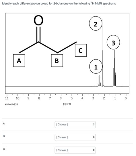 Solved Identify Each Different Proton Group For 2 Butanone