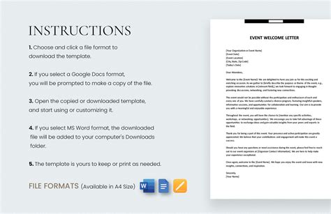 Event Welcome Letter in Word, PDF, Google Docs - Download | Template.net