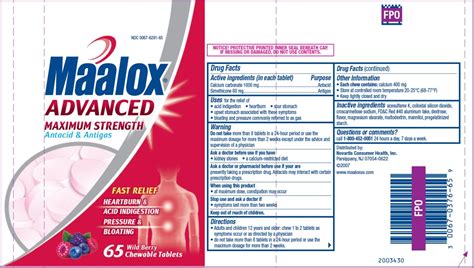 Maalox Advanced Maximum Strength Novartis Consumer Health Inc