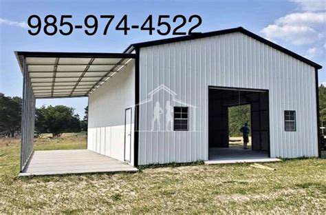 Enclosed Garage With Lean To Porch Center Building Is 20x30x12 With