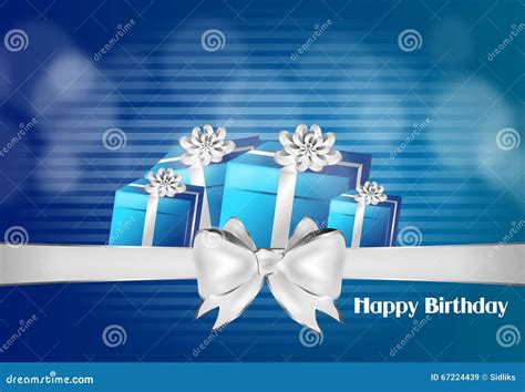 Carte De Bleu De Joyeux Anniversaire Illustration Stock Illustration