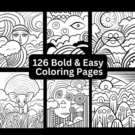 Easy Bold Adult Coloring Pages