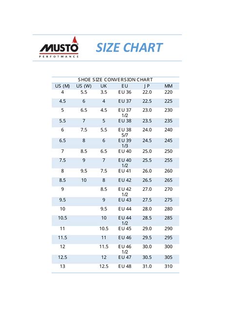 Shoe Size Conversion Chart Download Printable Pdf Templateroller