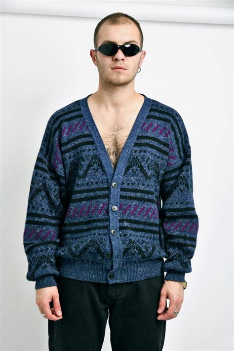 Vintage 80s Cardigan Sweater Vintage Clothes Online For Men