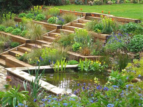 Back Yard Sloped Garden Terrace Garden Design Terrace Garden