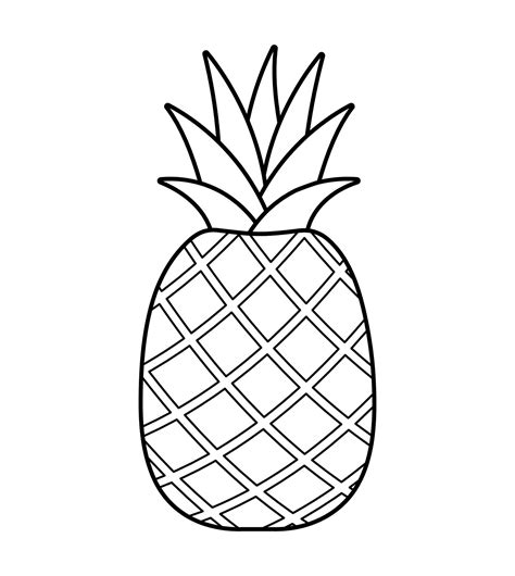 Pineapple Line Drawing Icon Fruit Vector Illustration 23498387 Vector