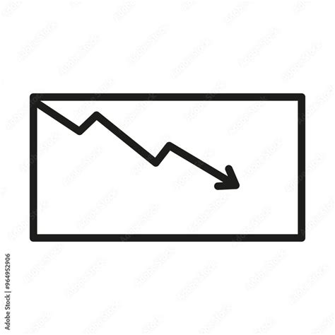 Declining Chart Icon Downward Trend Symbol Falling Graph Illustration Simple Vector Design