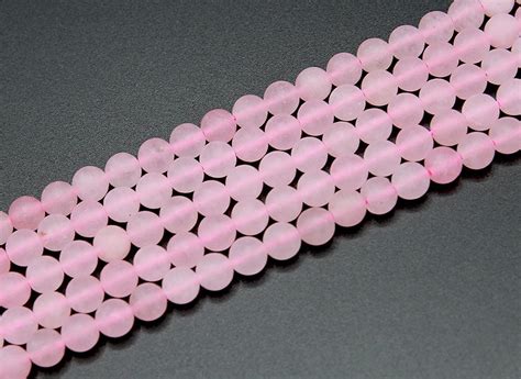 Rose Quartz Beads Matte Round Natural Gemstone Loose Beads Sold By