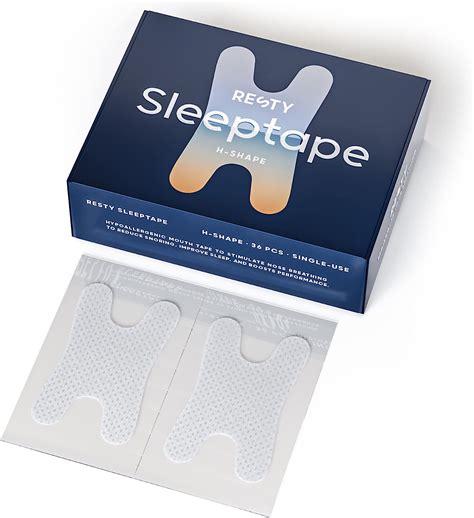 Resty H Shape Sleeptape Mouth Plasters Pack Of 36 Aid For Snoring