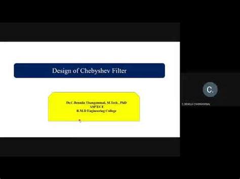 platform  learn design  chebyshev filter