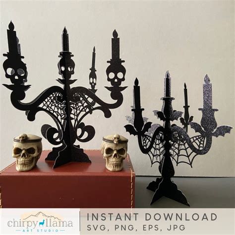 D Halloween Candelabra Skull Candelabra Decoration Bat Etsy