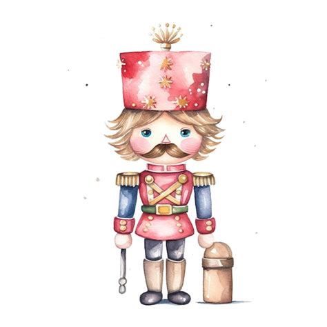 Premium Ai Image Watercolor Christmas Nutcracker On White Background