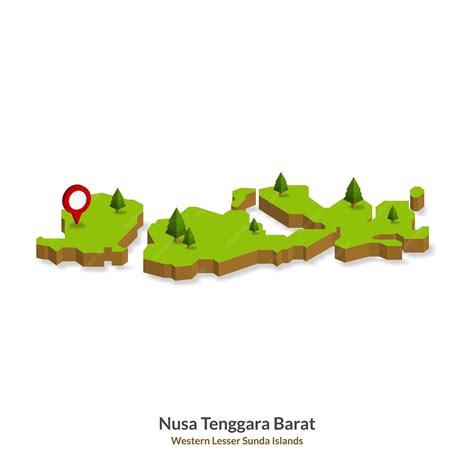 Premium Vector Isometric Map Of West Nusa Tenggara Province Indonesia