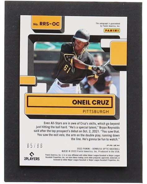 Oneil Cruz Donruss Optic Rated Rookies Signatures Green Mojo