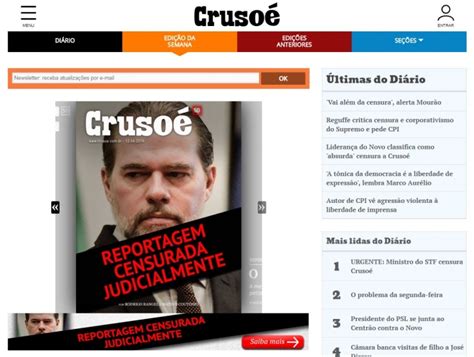 Repercussão da censura do STF à revista Crusoé parte 1