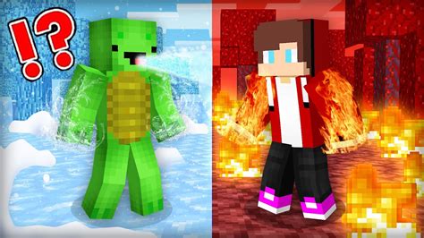 Ice Mikey Vs Fire Jj Survival Battle Challenge In Minecraft Challenge