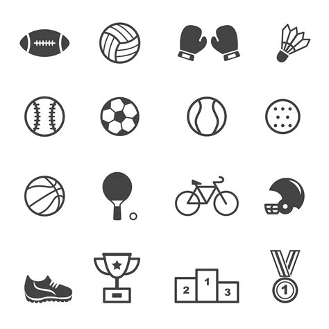 Sport And Equipment Icons 673058 Vector Art At Vecteezy