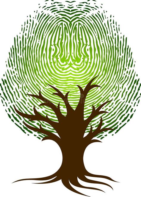 Logo D Arbre D Empreinte Digitale Illustration De Vecteur