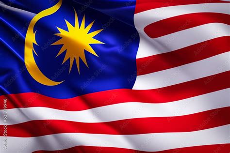 realistic wavy malaysia flag wallpaper Stock Illustration | Adobe Stock