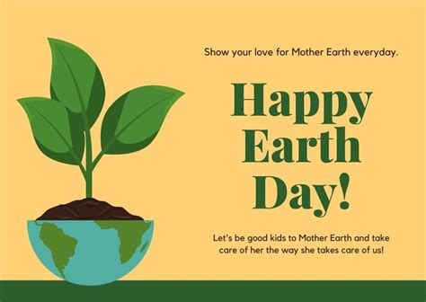 Free Printable Customizable Earth Day Card Templates Canva