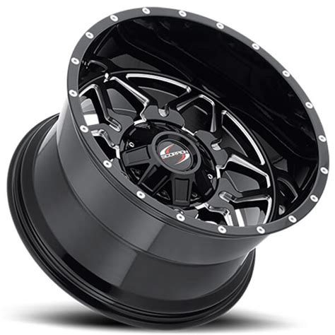 17 Scorpion Wheels SC 16 Black Milled Off Road Rims SC006 1