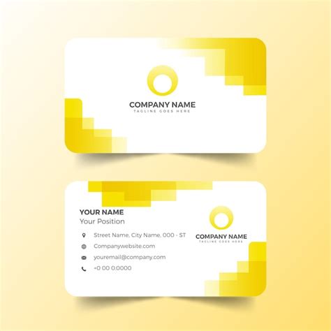 Premium Vector Modern Yellow Overlaping Business Card Premium Vector