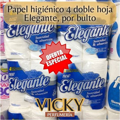 Papel Higiénico Elegante X4 Doble Hoja Por Bulto Perfumeria Vicky