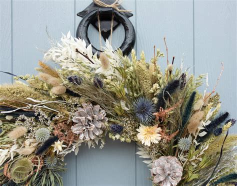 White Christmas Dried Flower Wreath Making Kit By Florence And Flowers