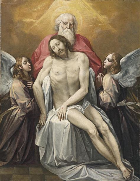 Giuseppe Cesari Dead Christ Held By God The Father With Two Angels