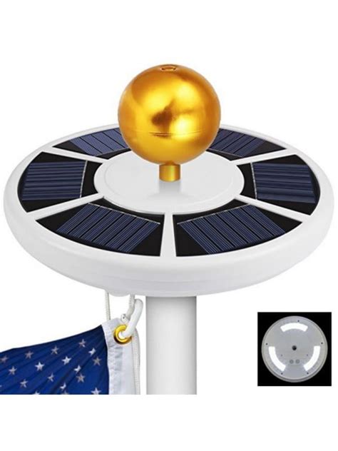 Topumt Led Solar Flag Pole Light Night Light Flagpole Downlight