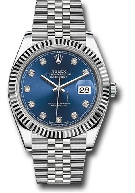 Vendesi Rolex Datejust Steel And White Gold Blue Diamond Dial On