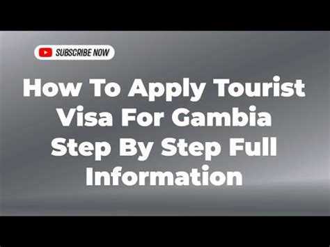 How To Apply Tourist Visa For Gambia Step By Step Full Information