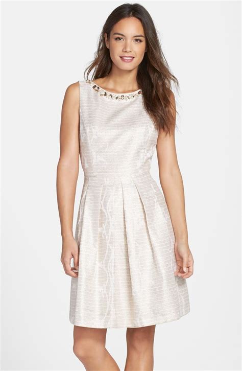 Tahari Embellished Jacquard Fit And Flare Dress Nordstrom