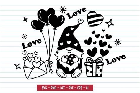 Gnome Valentine Svg Valentines Svg Love Graphic By Dakhashop · Creative Fabrica