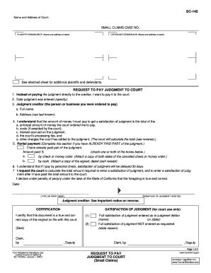 Fillable Online Alpine Courts Ca Request To Pay Judgment To Court