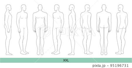 Set Of Xxl Size Men Fashion Template Nine Pixta