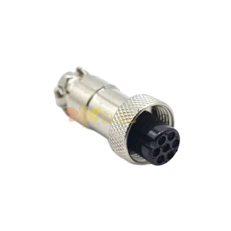 Gx12 Aviation Connector Female 7pin Straightcable Line Solder Type Connector