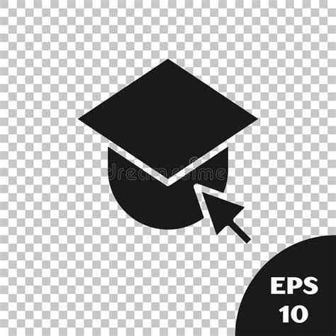 Black Graduation Cap On Globe Icon Isolated On Transparent Background