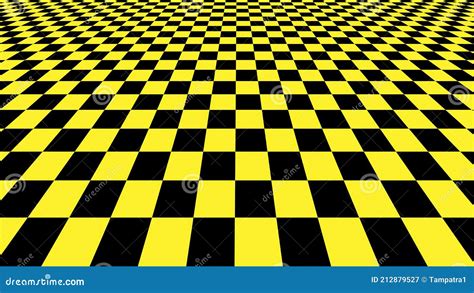 Checkered Abstract Wallpaper Black And Yellow Flooring Illusion