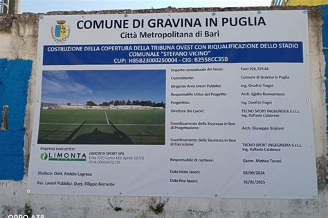 Gravina Procedono I Lavori Allo Stadio Vicino