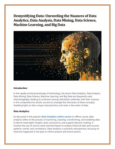 PPT Demystifying Data Unraveling The Nuances Of Data Analytics Data