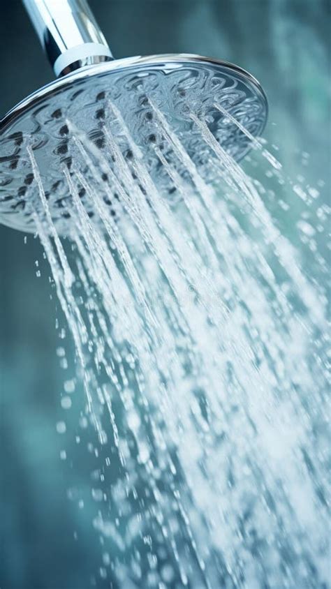 A Shower Head With Water Coming Out Of It Stock Image Image Of